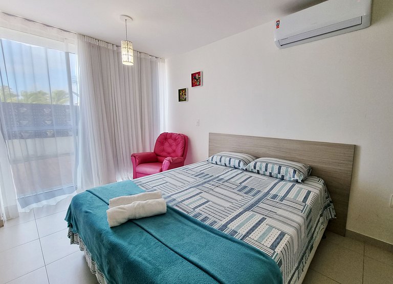 Conforto p/ 7 Hóspedes: Ar, Piscina e Praia