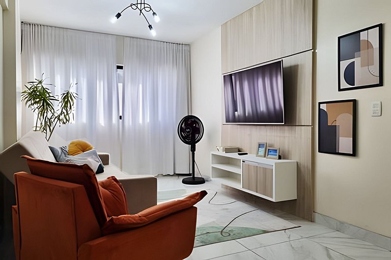 Apê Moderno Completo: Ar, Wi-Fi, Academia, Piscina