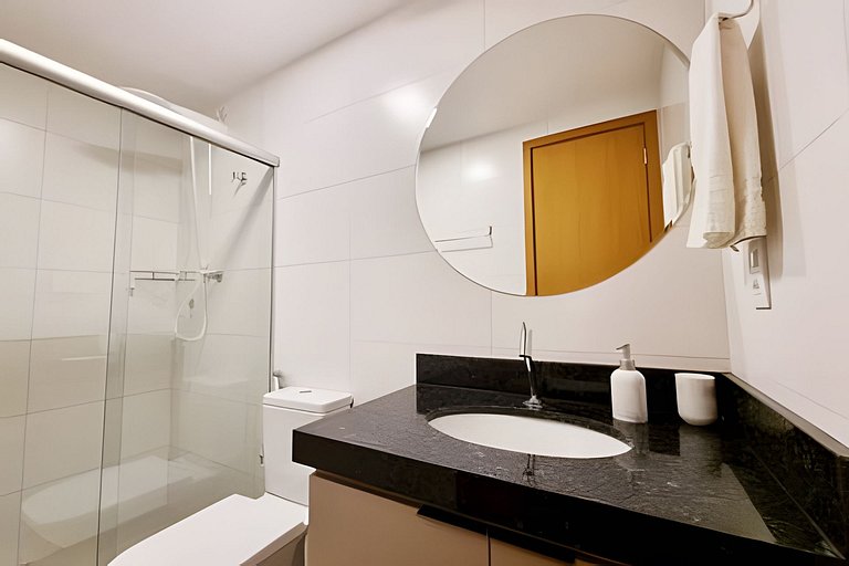 Lindo Estúdio com Jacuzzi, Sauna e Coworking
