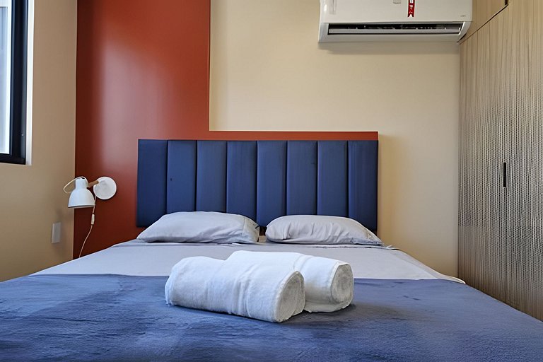 Lindo Estúdio com Jacuzzi, Sauna e Coworking